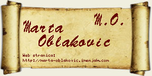 Marta Oblaković vizit kartica